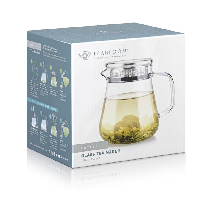 Tea Pot, Glass. Ceylon One-Touch Glass Tea Maker