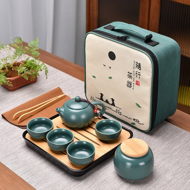 Tea Pot, Clay. Travel set includes Tea pot with 2-4 cups