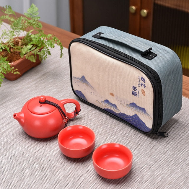 Tea Pot, Clay. Travel set includes Tea pot with 2-4 cups