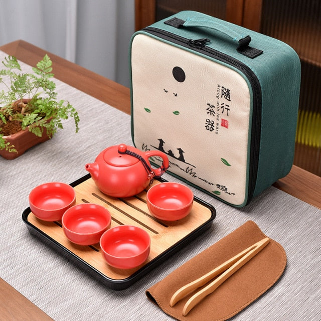 Tea Pot, Clay. Travel set includes Tea pot with 2-4 cups