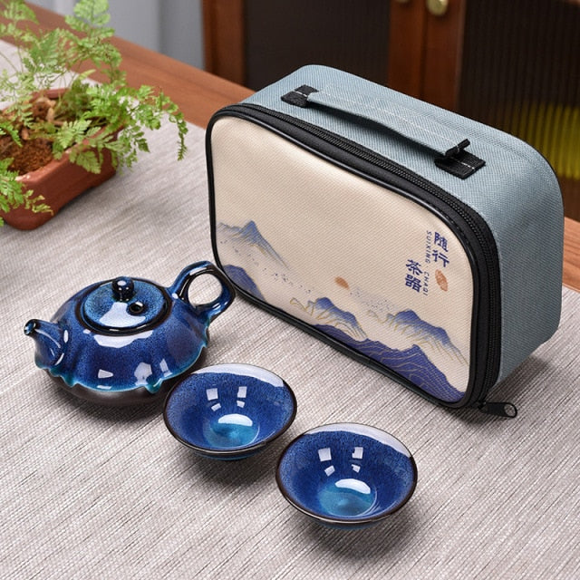 Tea Pot, Clay. Travel set includes Tea pot with 2-4 cups