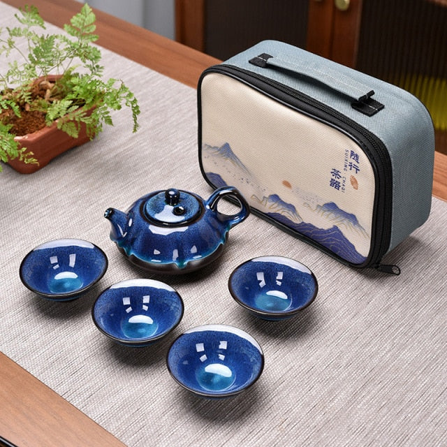 Tea Pot, Clay. Travel set includes Tea pot with 2-4 cups