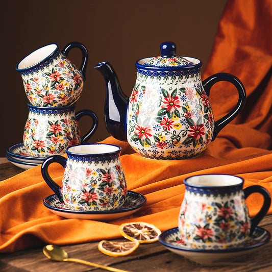 Tea Pot, Ceramic. Polish Tea Set.