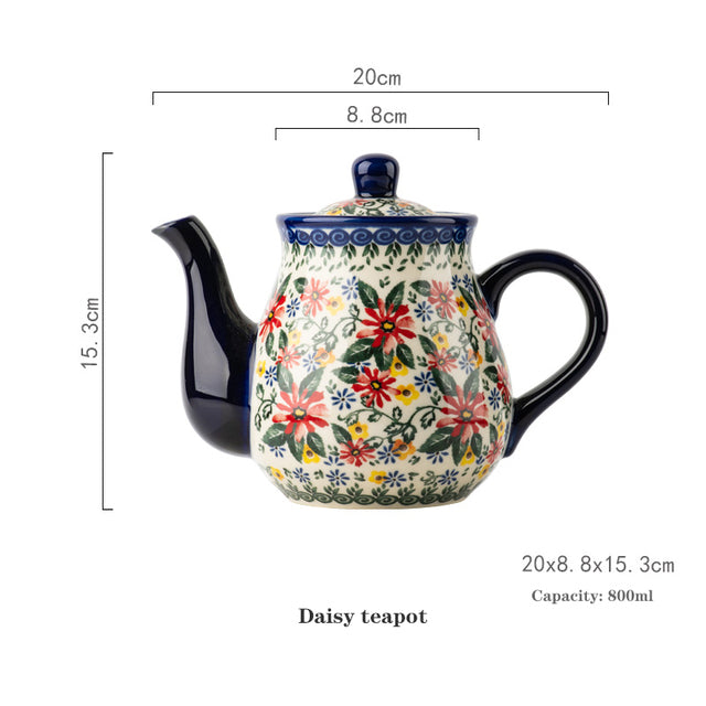 Tea Pot, Ceramic. Polish Tea Set.