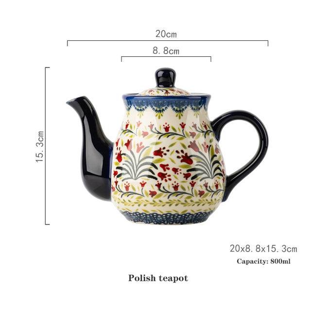 Tea Pot, Ceramic. Polish Tea Set.