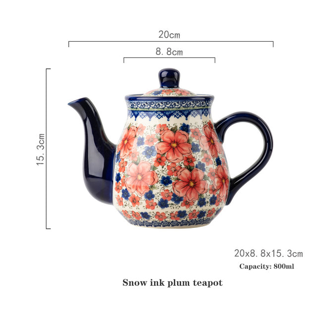 Tea Pot, Ceramic. Polish Tea Set.